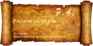 Pacurariu Alida névjegykártya